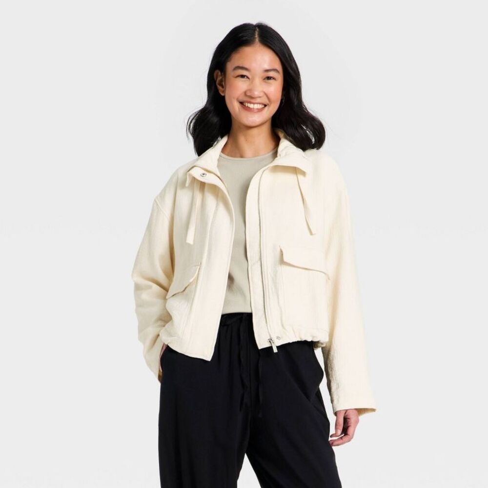Open Box - A New Day - Women's Full Zipped Modern Gauze Jacket - A New Da White - Picture 1 of 3